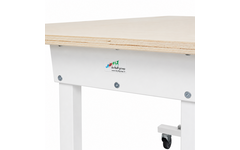 Tafel Flex 180 x 80 cm hpl ahorn, rechte poten wit gebeitst