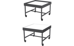 Spark tech-tafel 125x125 cm, blad HPL wit, onderstel grafiet
