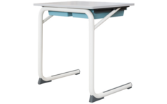 Tafel Gripz, blad met pp-rand 70 x 50 cm, met 2 kunststof laden
