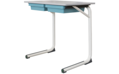 Tafel Gripz, blad met pp-rand 70 x 50 cm, met 2 kunststof laden