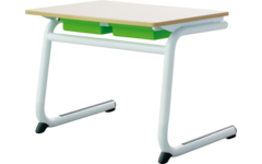 Tafel Steady, blad met PP-rand 70 x 50 cm, met kunststof lade 1-moduul