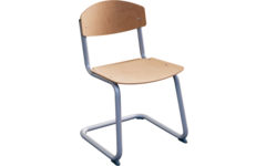 Leerl. stoel Steady slee-model B2 t/m F6 licht Ahorn rug + zitting