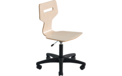 Werkstoel Gripz, CPL kuip, H.I. 40,5-53 cm, zwart onderstel zachte wielen