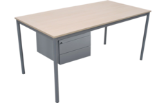 Docentenbureau Rondo 140x70 cm, blad kunststof PP-rand, 2  laden A6