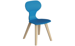 Leerl. stoel Gripz 4-poot hout, hoogte B2, kunststof kuip