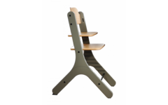 Meegroeistoel Dapper blank/grijs RAL 7037 incl. babybeugel standaard