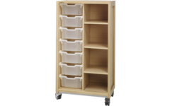 Kast 407 serie Ahorn,  3 kwart legplanken en 7 laden van 15 cm