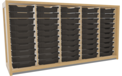 Kast 380 serie wit, 4 tussenpnl., en 50 laden 7 cm