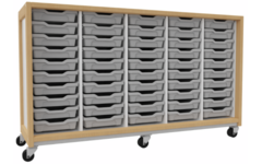 Kast 380 serie wit, 4 tussenpnl., en 50 laden 7 cm