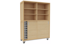 Kast 640 serie Ahorn, legpl. onder en boven,laden onder + deuren