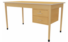 Docentenbureau 410 blad Ahorn, 120 x 60 cm met ladenblok