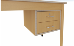 Docentenbureau 410 blad Ahorn, 120 x 60 cm met ladenblok
