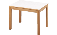 Tafel 70 × 50 cm, 53 cm hoog, wit blad