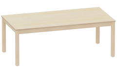 Groepstafel 140 × 70 cm, 53 cm hoog, ahorn blad