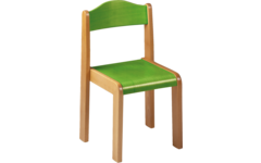Stoel Original, beuken, gebeitst, hoogte A1-26 cm zitting 24 cm, totaal 33 cm breed