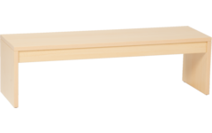 Zitbank, 120 × 36 cm, 35 cm hoog, ahorn