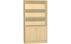 Hoge kast, beuken, 100 × 40 × 188 cm, 2 deuren onder, 4 legplanken