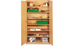 Hoge kast, beuken, 100 × 58 × 188 cm, 2 deuren, 5 legplanken