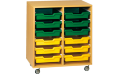 Materiaalkast Basic 71 cm breed, ahorn, zonder laden, op wielen