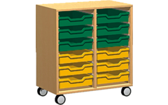 Materiaalkast Basic 71 cm breed, beuken, zonder laden, op wielen