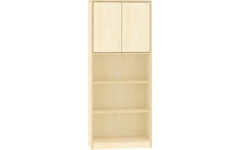 Hoge kast, 77 × 40 × 188,5 cm, 2 deuren boven, 3 legplanken