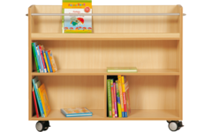 Boekenwagen, beuken, 2-zijdig verrijdbaar, 105 × 40 × 89 cm