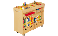 Kast beuken, 105 × 40 × 89, verrijdbaar, excl. bakken