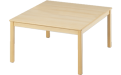 Tafel vierkant 80 x 80 cm, hoogte 53 cm, ahorn blad