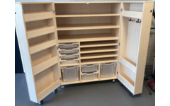 Klapkast Crea ahorn verrijdbaar, 105 x 65 x 146 cm
