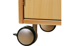 Zwenkwielen tbv kast, set van 4 waarvan 2 geremd, 8,5 cm hoog