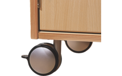 Zwenkwielen tbv kast, set van 4 waarvan 2 geremd, 8,5 cm hoog