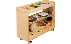 Materiaalwagen Lotte, 2 zijdig verrijdbaar , ahorn, 105 x 40 x 89 cm