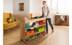Materiaalwagen Lotte, 2 zijdig verrijdbaar , beuken, 105 x 40 x 89 cm