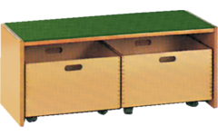 Podiumelement recht 100 × 40 × 35 cm, beuken met Tretford bekleding