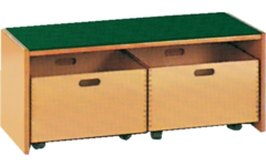 Podiumelement recht 100 × 40 × 35 cm, beuken met Tretford bekleding