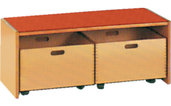 Podiumelement recht 100 × 40 × 35 cm, beuken met Tretford bekleding