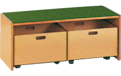 Podiumelement recht 100 × 40 × 35 cm, beuken met Tretford bekleding