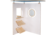 Speelwand Klax garderobe met spiegel, wit gebeitst (inclusief montage)