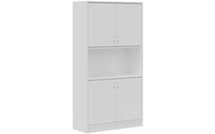 Kast hoog deuren onder en boven, Wit, 100 cm breed, 188,5 cm hoog