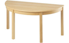 Tafel halfrond 120 x 60 cm ahorn, hoogte C3=59 cm
