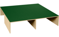 Podiumelement XXL Ahorn,160 x160 x 35 cm, voor 3 rolbakken, bekleed