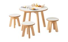 Kowidu tafel rond hoogt 46 cm, beuken/wit