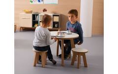 Kowidu tafel rond hoogt 46 cm, beuken/wit