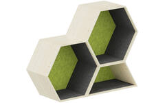 Lernwabe® Flip Set M: 2 hele + 1 halve honingraat M, grijs/lichtgroen (incl. montage)