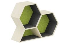 Lernwabe® Flip Set M: 2 hele + 1 halve honingraat M, grijs/lichtgroen (incl. montage)