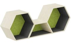 Lernwabe® Flip Set M: 2 hele + 1 halve honingraat M, grijs/lichtgroen (incl. montage)