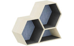 Lernwabe® Flip Set M: 2 hele + 1 halve honingraat  M,grijs/lichtblauw (incl. montage)