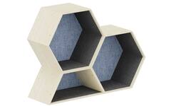 Lernwabe® Flip Set M: 2 hele + 1 halve honingraat  M,grijs/lichtblauw (incl. montage)