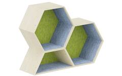 Lernwabe® Flip Set M: 2 hele + 1 halve honingraat  M, lichtbl/lichtgr (incl. montage)