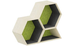 Lernwabe® Flip set S: 2 hele + 1 halve honingraat S, grijs/lichtgroen (incl. montage)